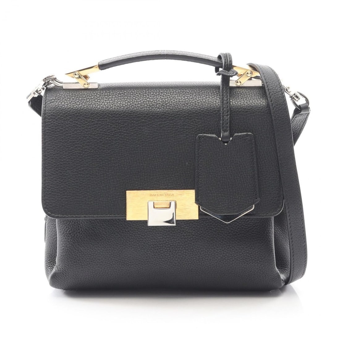 Balenciaga Rudis handbag, leather, women's, black, 391571 (1 of 15)