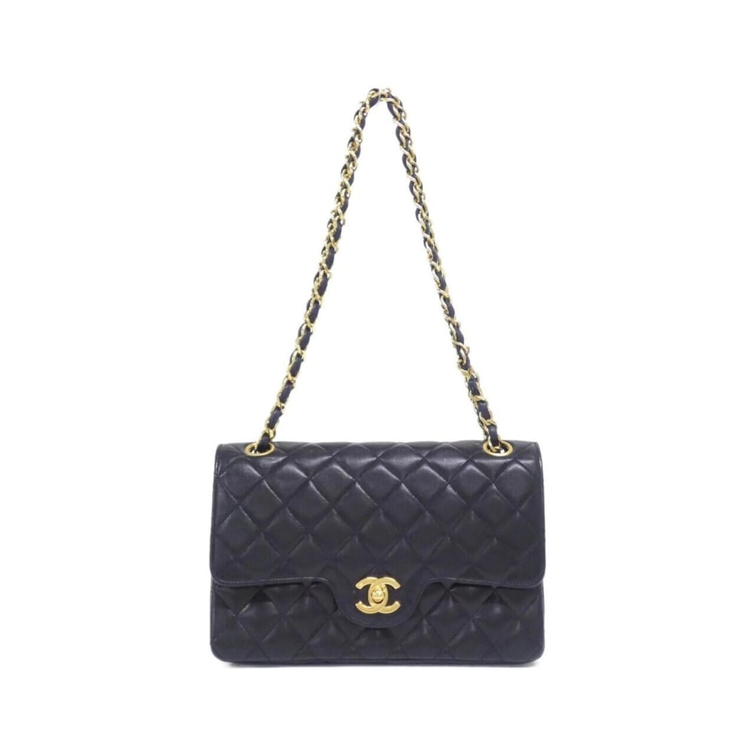 Chanel shoulder bag: --- Catalog ---Category: SizeSize (HxWxD): 14cm x 22cm x 6.5cm / 5.51'' x 8.66'' x 2.55''Category: DesignType: Shoulder bagColor: NavyGender: WomenMaterial: Leather Hardware Color: GoldLeather/Fur