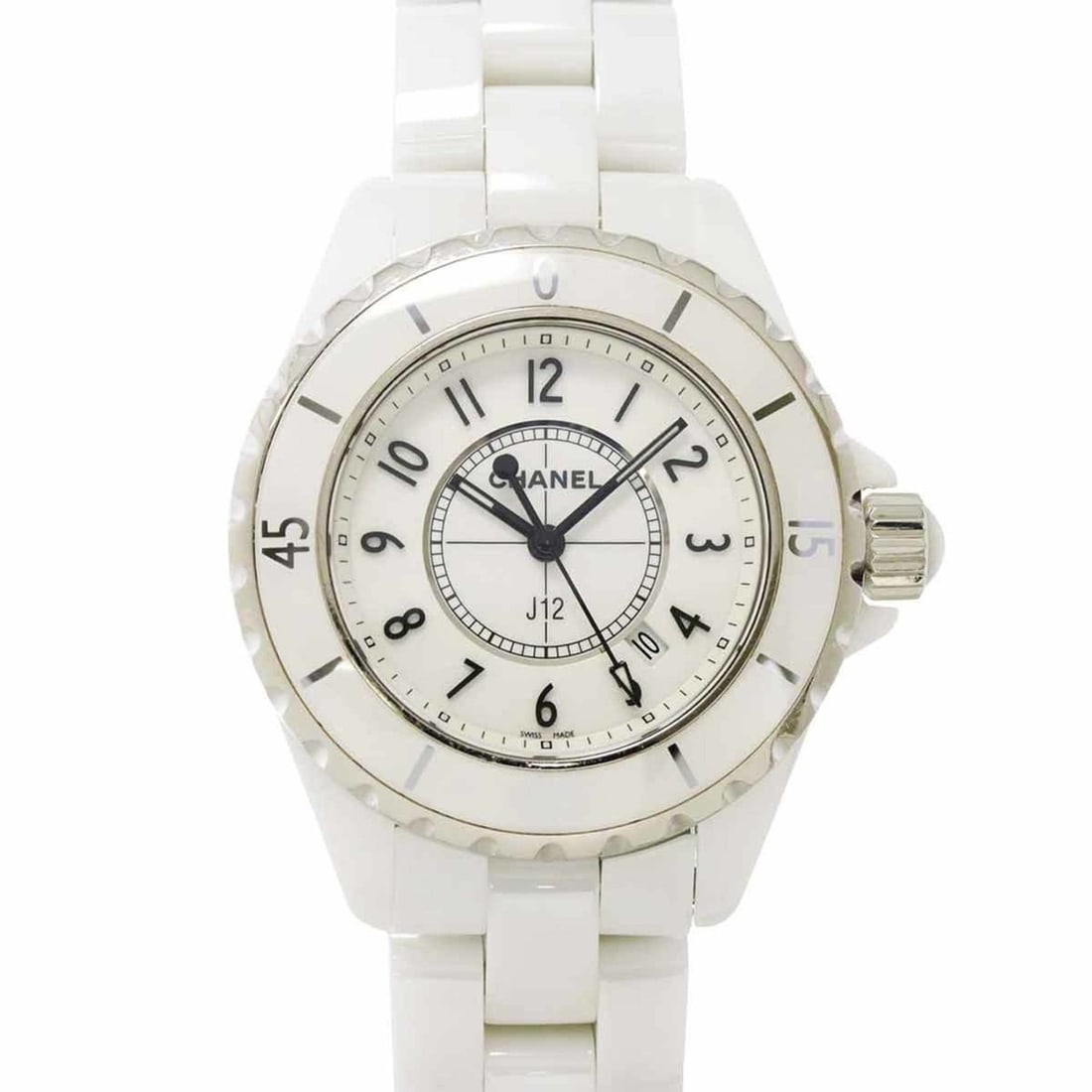 CHANEL J12 33mm H0968 Women's Watch with Date, White Ceramic, and Quartz Movement (1 of 20)