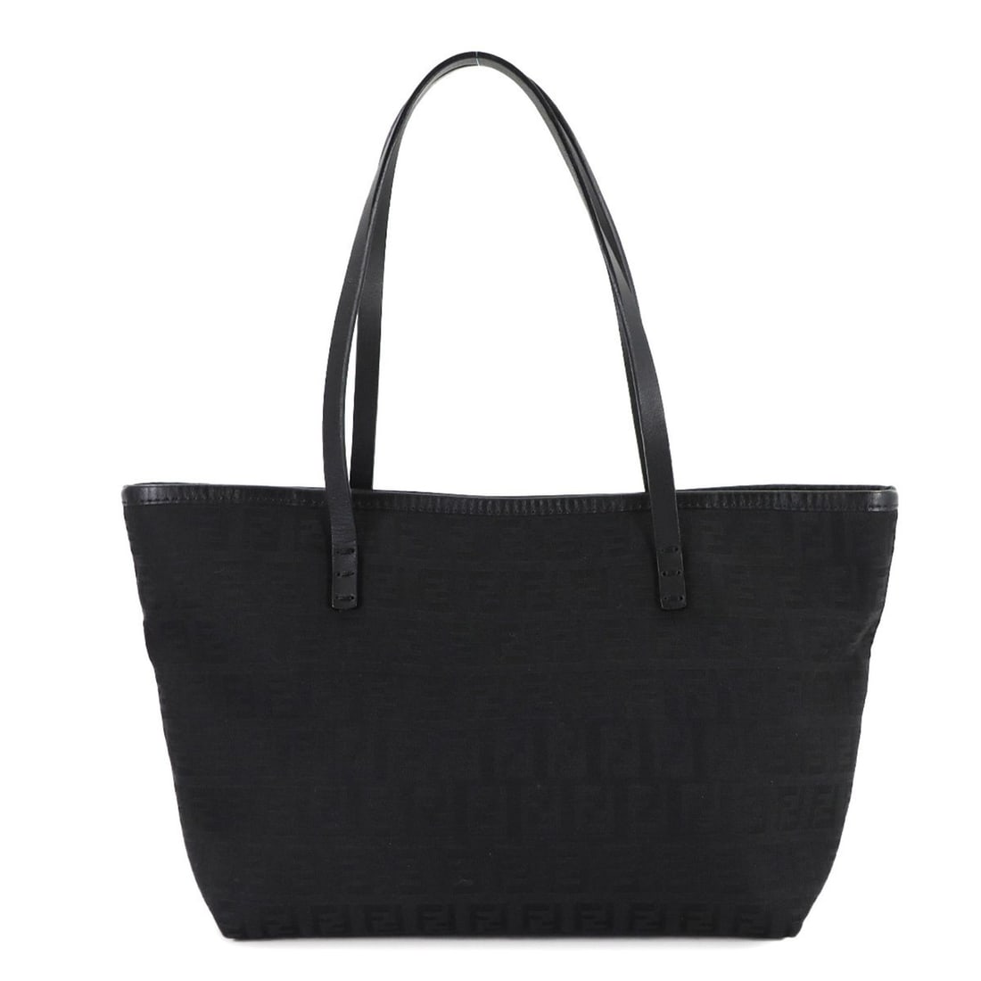 Fendi Zucchino Tote Bag, Canvas, Leather, Black, Gunmetal Hardware, 8BH075 (1 of 14)