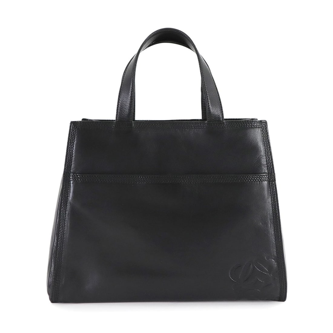 LOEWE Anagram Handbag in Black Leather with Gold Hardware, Amazona (1 of 20)