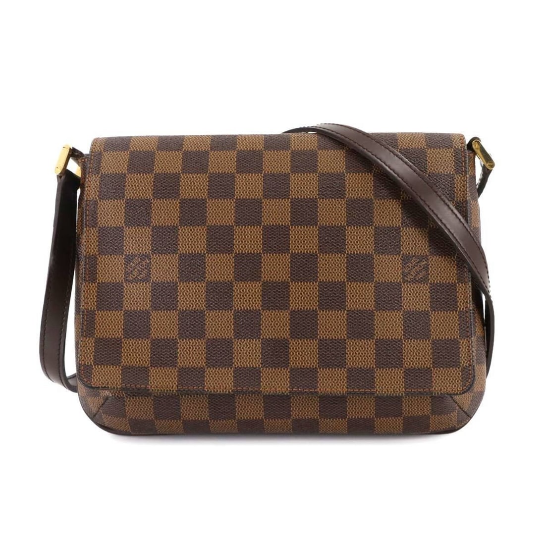 Louis Vuitton Damier Musette Tango Long Shoulder Bag in Ebene Leather N51301: --- Catalog ---Category: SizeSize (HxWxD): 19cm x 25.5cm x 4.5cm / 7.48'' x 10.03'' x 1.77''Category: DesignType: Shoulder bagColor: Damier Canvas, EbeneGender: WomenMaterial: Damier Canvas Category: