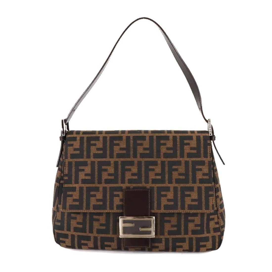 Fendi Zucca Mamma Baguette Shoulder Bag in Brown Canvas and Leather, 26325 (1 of 9)