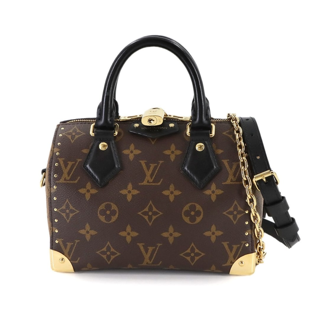 Louis Vuitton Monogram Reverse Speedy Trunk 20 2-way Hand/Shoulder Bag Brown Noir M13146 RFID (1 of 10)