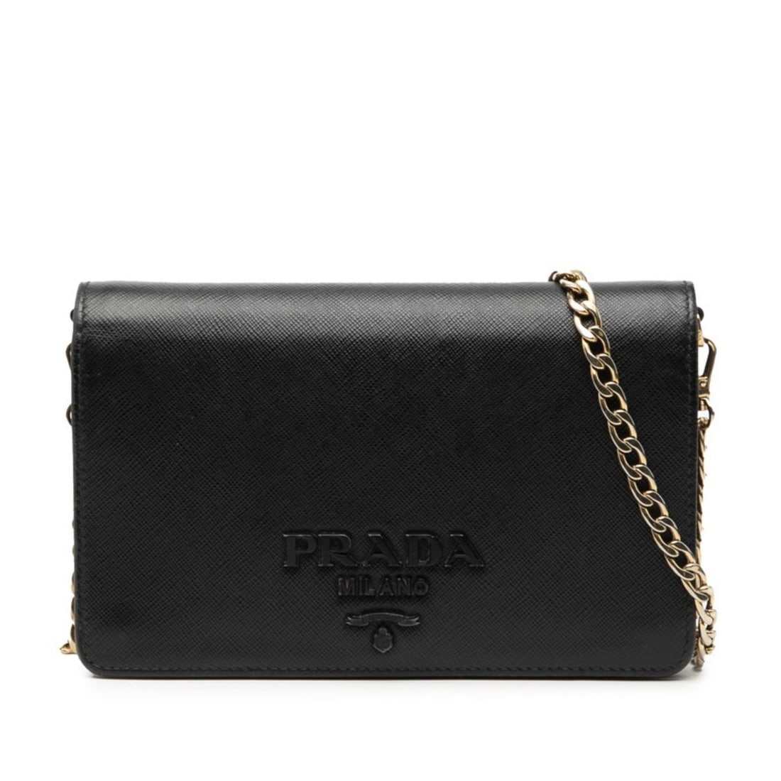 Prada Chain Shoulder Bag in Black Saffiano Leather for Women (1 of 11)