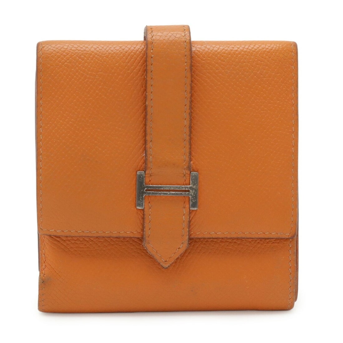 HERMES Bearn Recto Verso Bi-fold Wallet, Compact Epsom Leather, Orange, J Stamp (1 of 20)