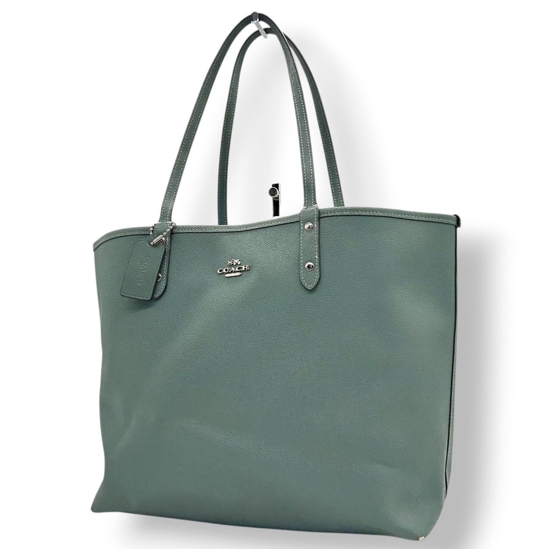 Coach City Tote Bag Shoulder Reversible Leather Signature Green Mint Women's Size 8 (1 of 17)
