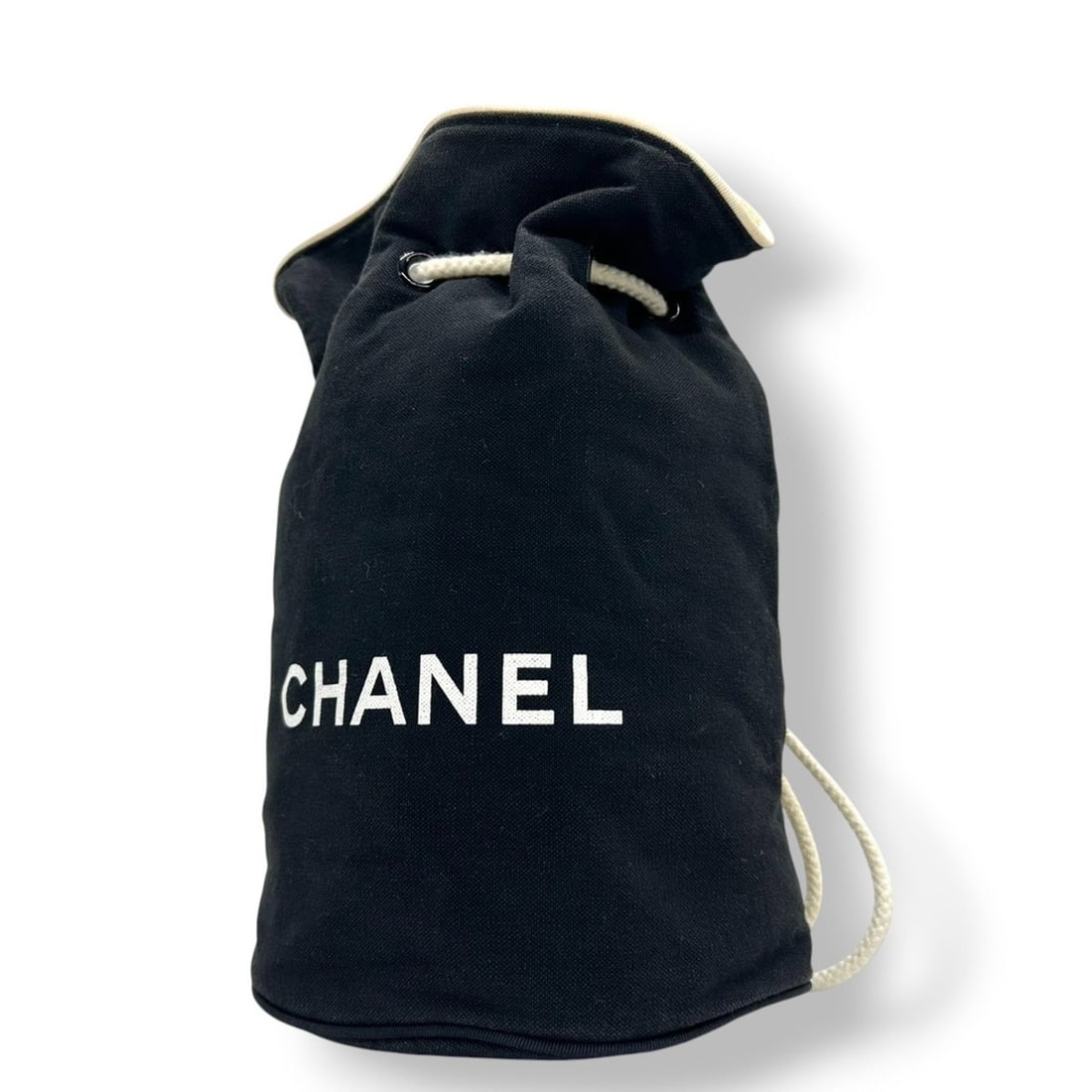 CHANEL Drawstring Shoulder Bag, Bucket Mini, Black, Logo, Women's, J (1 of 16)