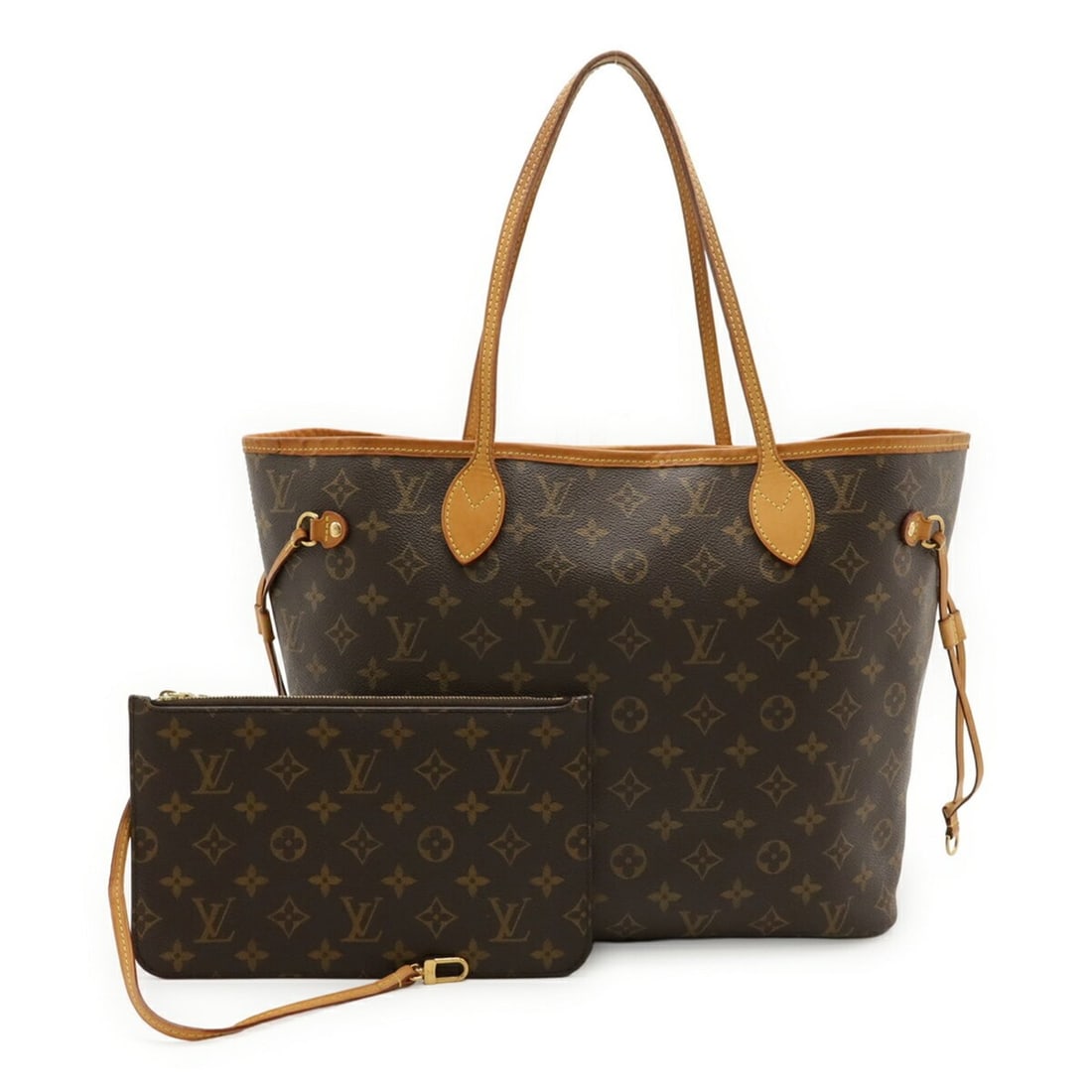 LOUIS VUITTON Monogram Neverfull MM Tote Bag, Large Shoulder Beige, M40995 (1 of 10)
