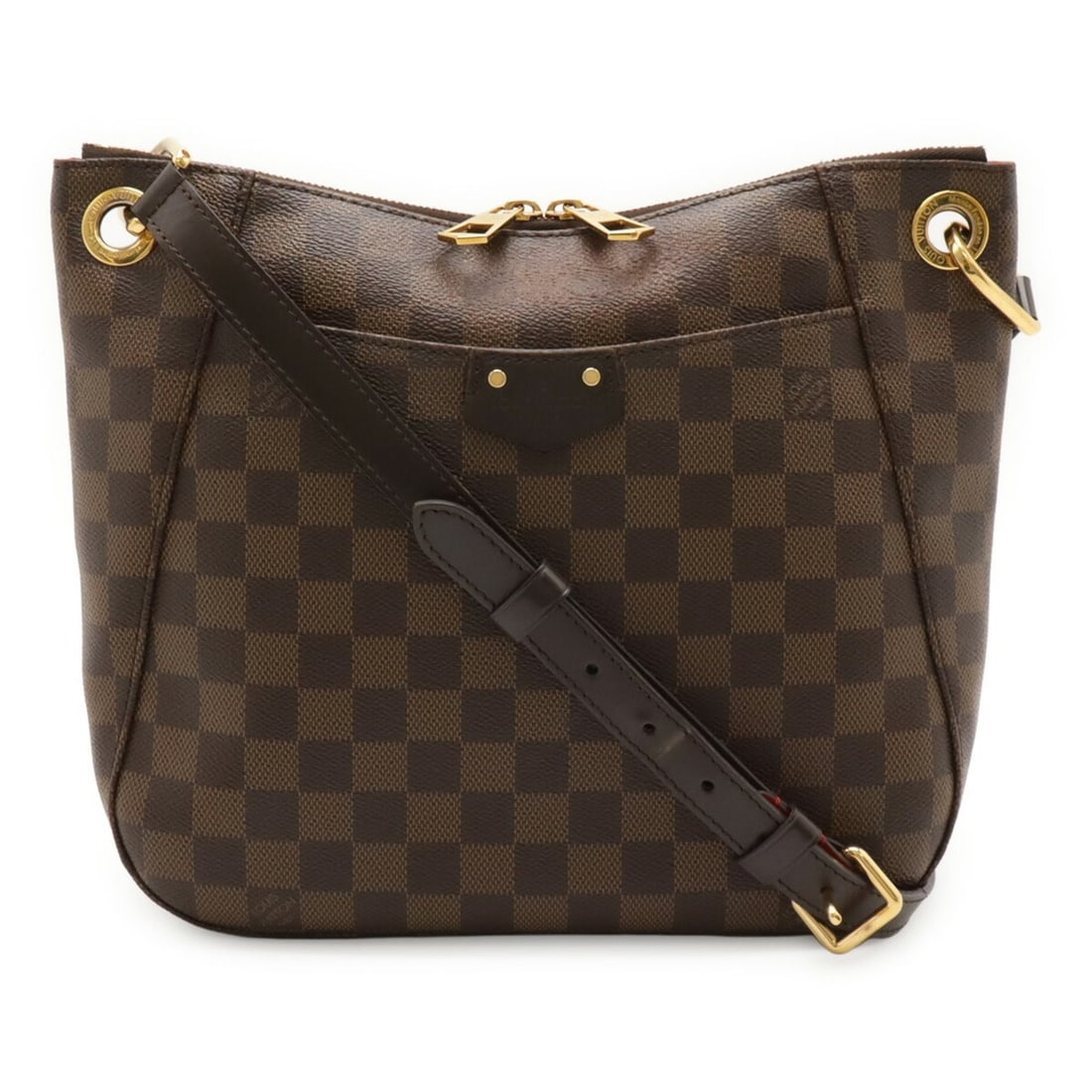 LOUIS VUITTON Damier South Bank Shoulder Bag with Tassel Charm N42230: --- Catalog ---Category: SizeSize (HxWxD): 24cm x 31.5cm x 4.5cm / 9.44'' x 12.4'' x 1.77''Strap Length: 113cm / 44.48''Category: DesignType: Shoulder bagColor: Brown, Red colorGender: WomenMaterial:
