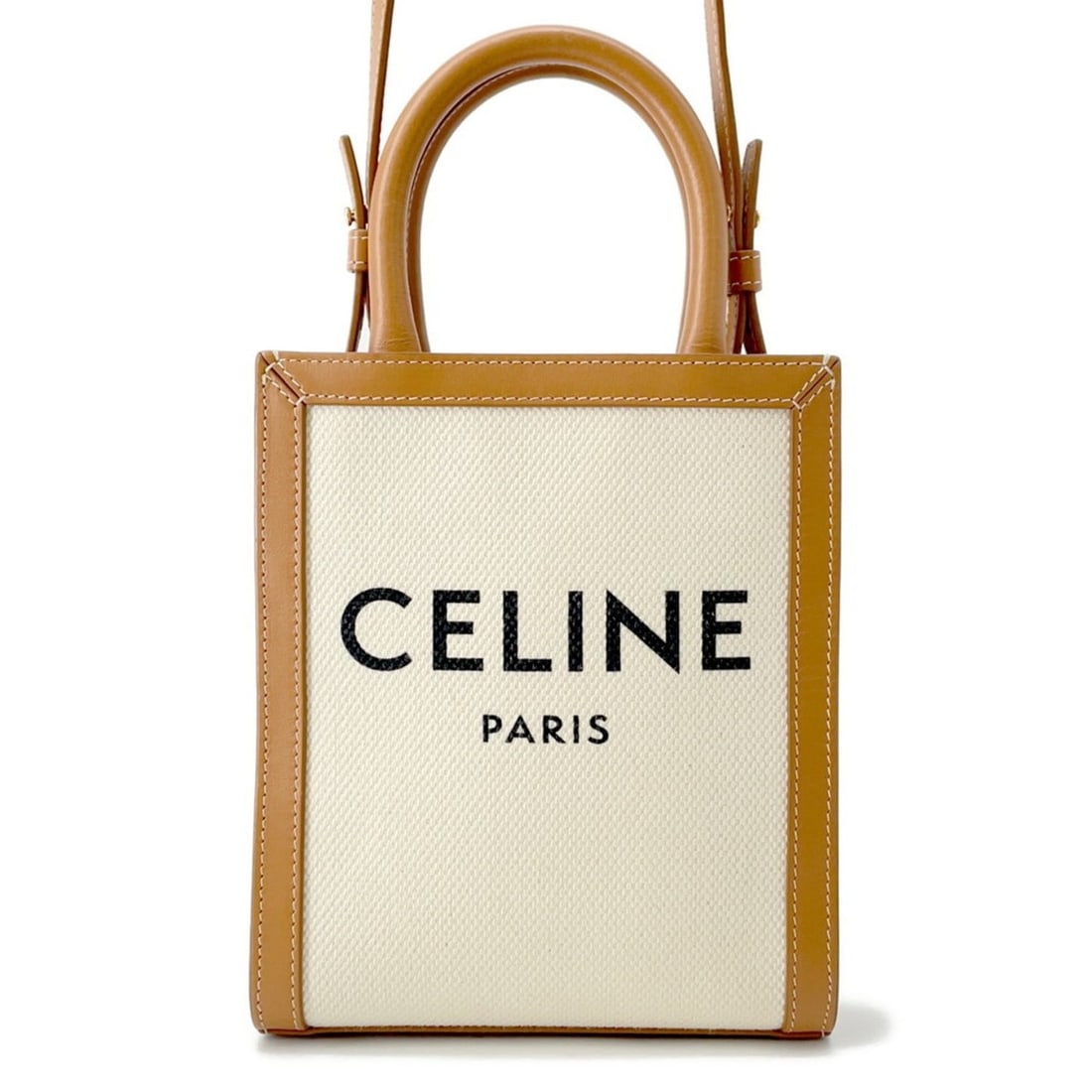 Celine Vertical Cabas Mini Handbag 193302 CELINE 2-way: --- Catalog ---Category: SizeSize (HxWxD): 20cm x 17cm x 5.5cm / 7.87'' x 6.69'' x 2.16''Category: DesignType: HandbagColor: BrownGender: WomenMaterial: Canvas , Leather Category: GeneralMPN: 193302Br