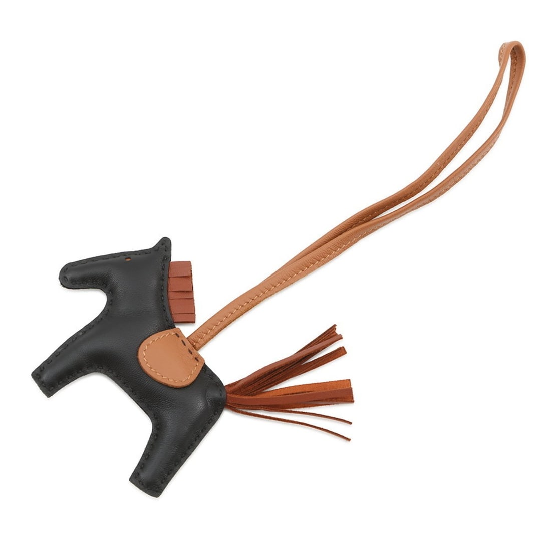 Hermès Rodeo PM Bag Charm, Black/Gold/Sienne Lambskin, Double Stamp, HERMES Black (1 of 10)