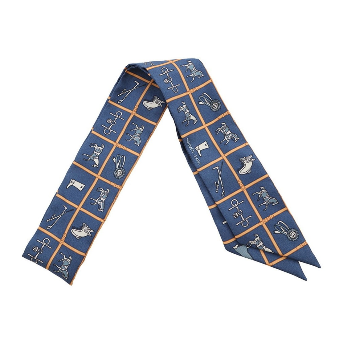 Hermès Twilly Scarf/Muffler, Horse Blanket, HERMES Silk Twill, 2022 (1 of 10)