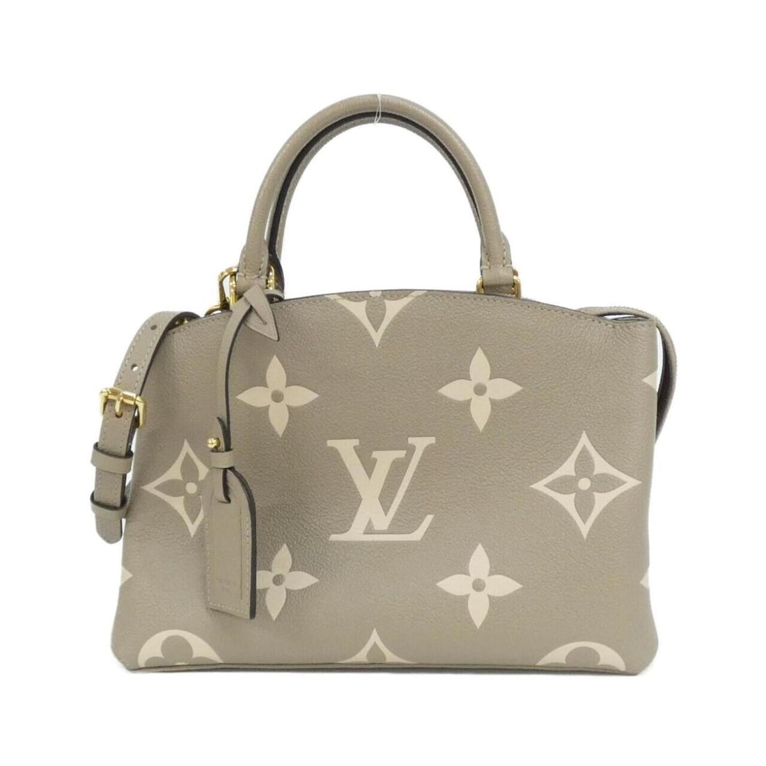 Louis Vuitton Two-Tone Monogram Empreinte Petit Palais PM M58914 Handbag: --- Catalog ---Category: SizeSize (HxWxD): 21cm x 29cm x 12cm / 8.26'' x 11.41'' x 4.72''Category: DesignType: HandbagColor: Cream, TourterelleGender: WomenMaterial: Leather Hardware Color:
