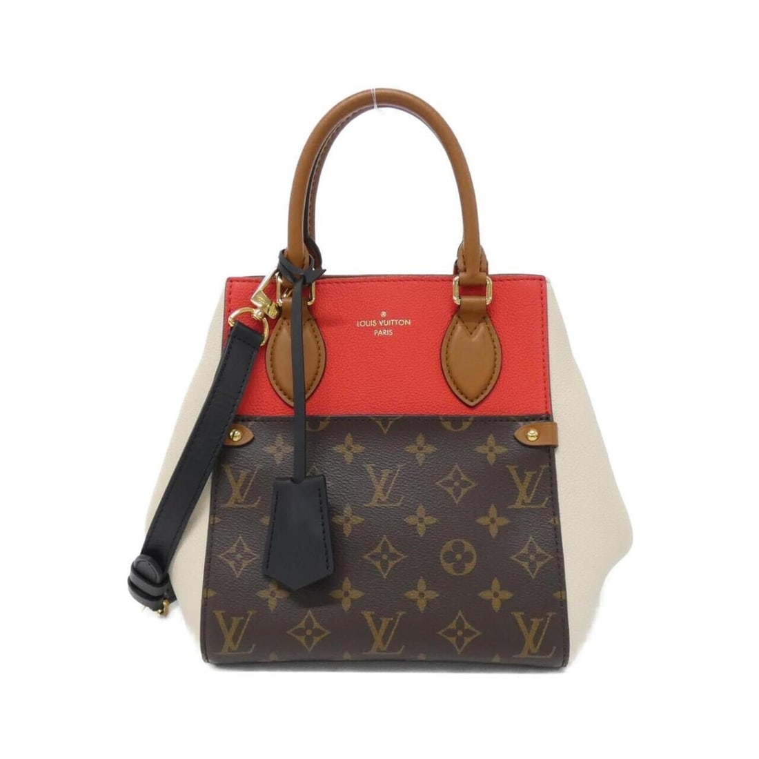Louis Vuitton Monogram Fold Tote PM M45389 Handbag: --- Catalog ---Category: SizeSize (HxWxD): 22cm x 20cm x 18cm / 8.66'' x 7.87'' x 7.08''Category: DesignType: HandbagColor: Black, Cerise, CreamGender: WomenMaterial: Leather , Coated canvas Hardware