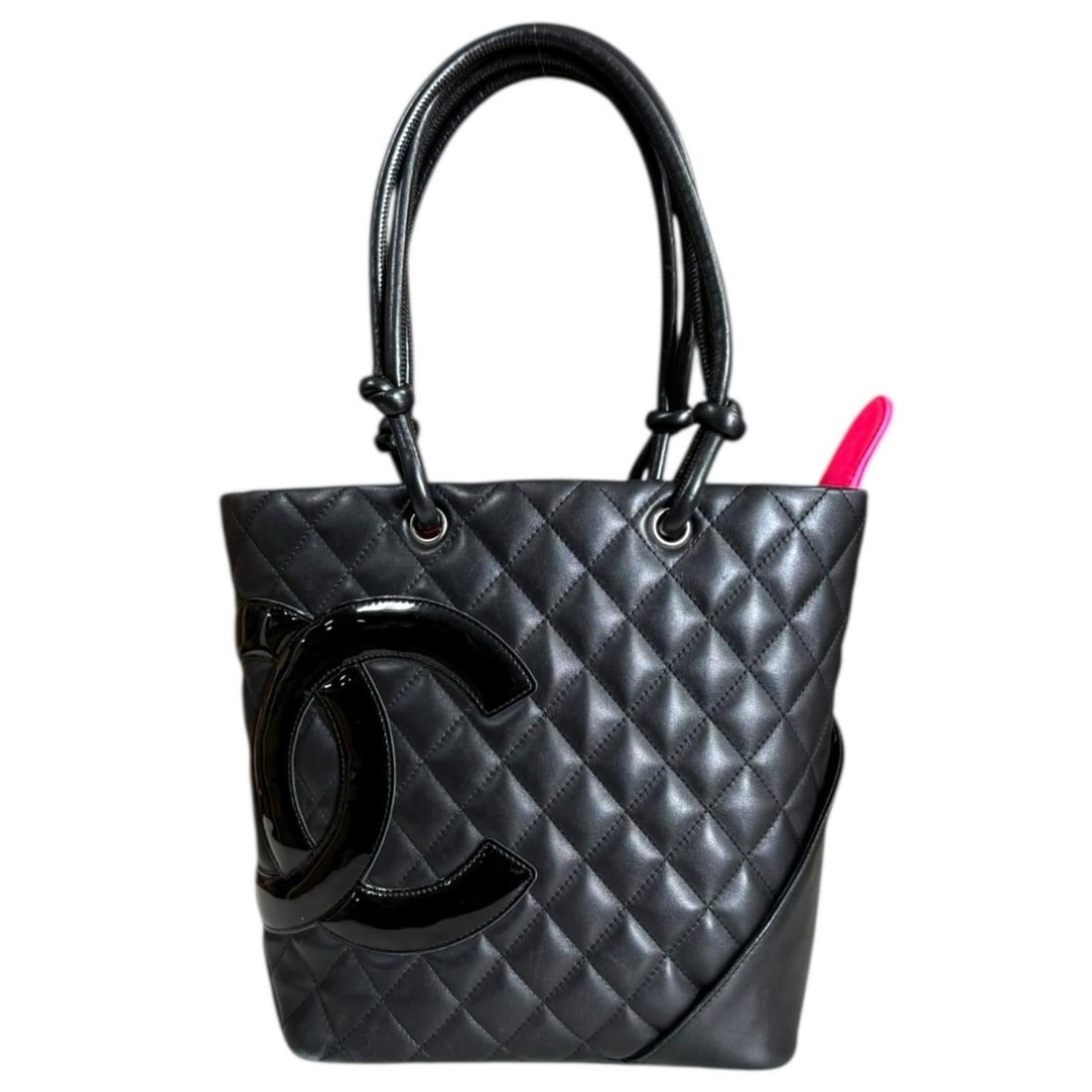 Pre-owned Chanel Cambon Medium Tote Bag, Leather A25167, Black, Women's (1 of 18)