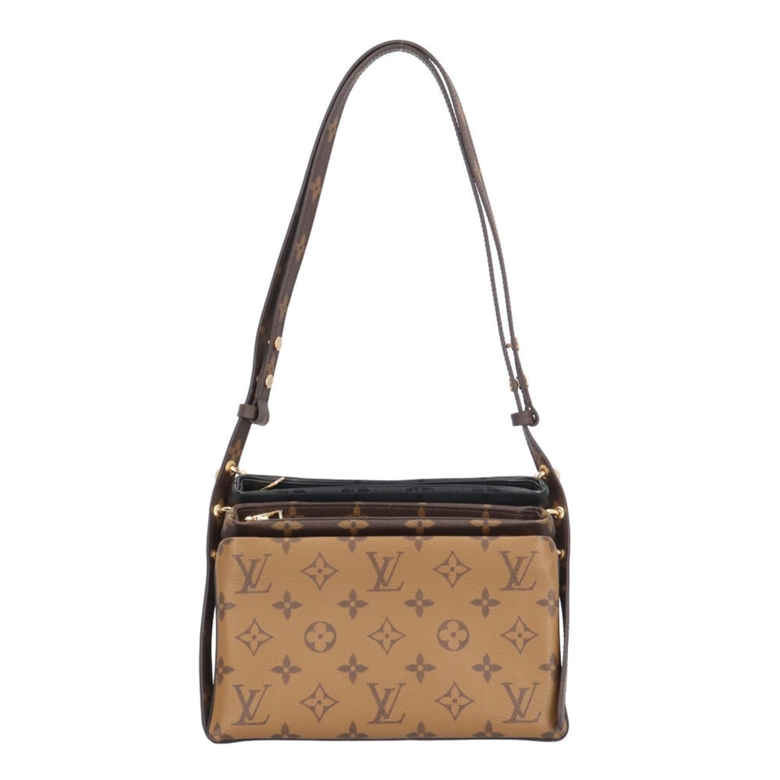 Pre-owned Louis Vuitton Pochette LV3 Monogram Reverse Shoulder Bag, M45412 Brown, Women's (1 of 20)