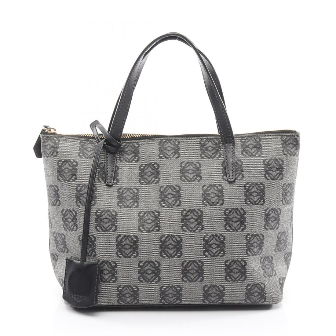 LOEWE Anagram Handbag, Coated Canvas and Leather, Women's, Gray Black (1 of 13)