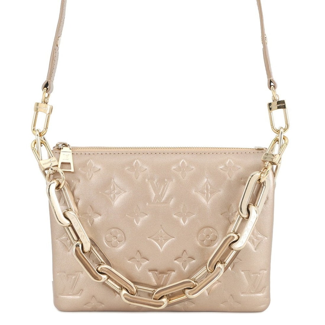 Louis Vuitton Monogram Coussin BB Shoulder Bag M22396 LOUIS VUITTON 3-way bag: --- Catalog ---Category: SizeWeight: 770g / 1.69lb.Size (HxWxD): 16.5cm x 21cm x 7cm / 6.49'' x 8.26'' x 2.75''Strap Length: 80cm - 115cm / 31.49'' - 45.27''Category: DesignType: Shoulder bagColor: Go