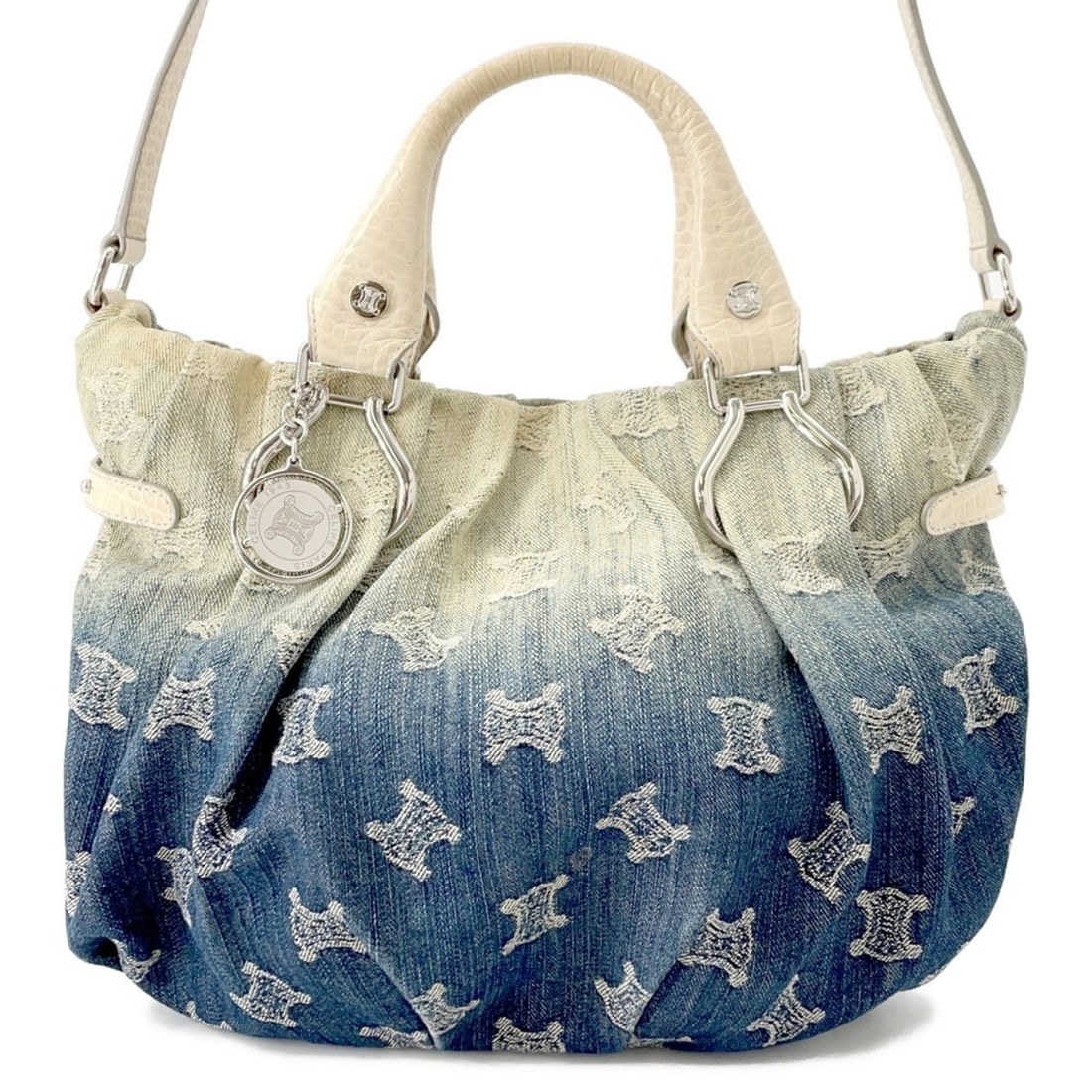 Celine Paris Macadam Denim Handbag CELINE 2-way (1 of 18)