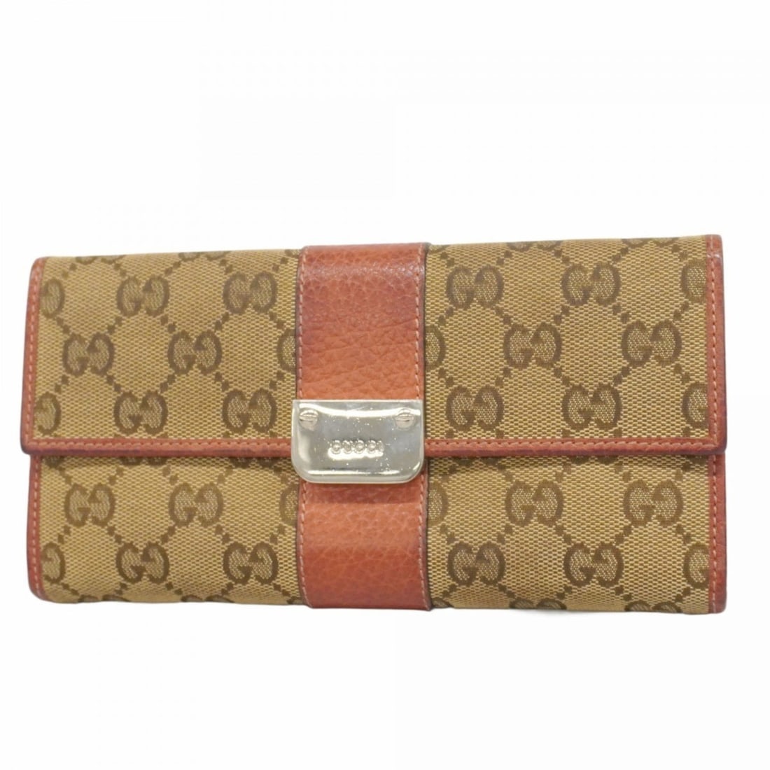Gucci GG Canvas Long Wallet 233028 Brown Orange Women's P2152687 (1 of 20)