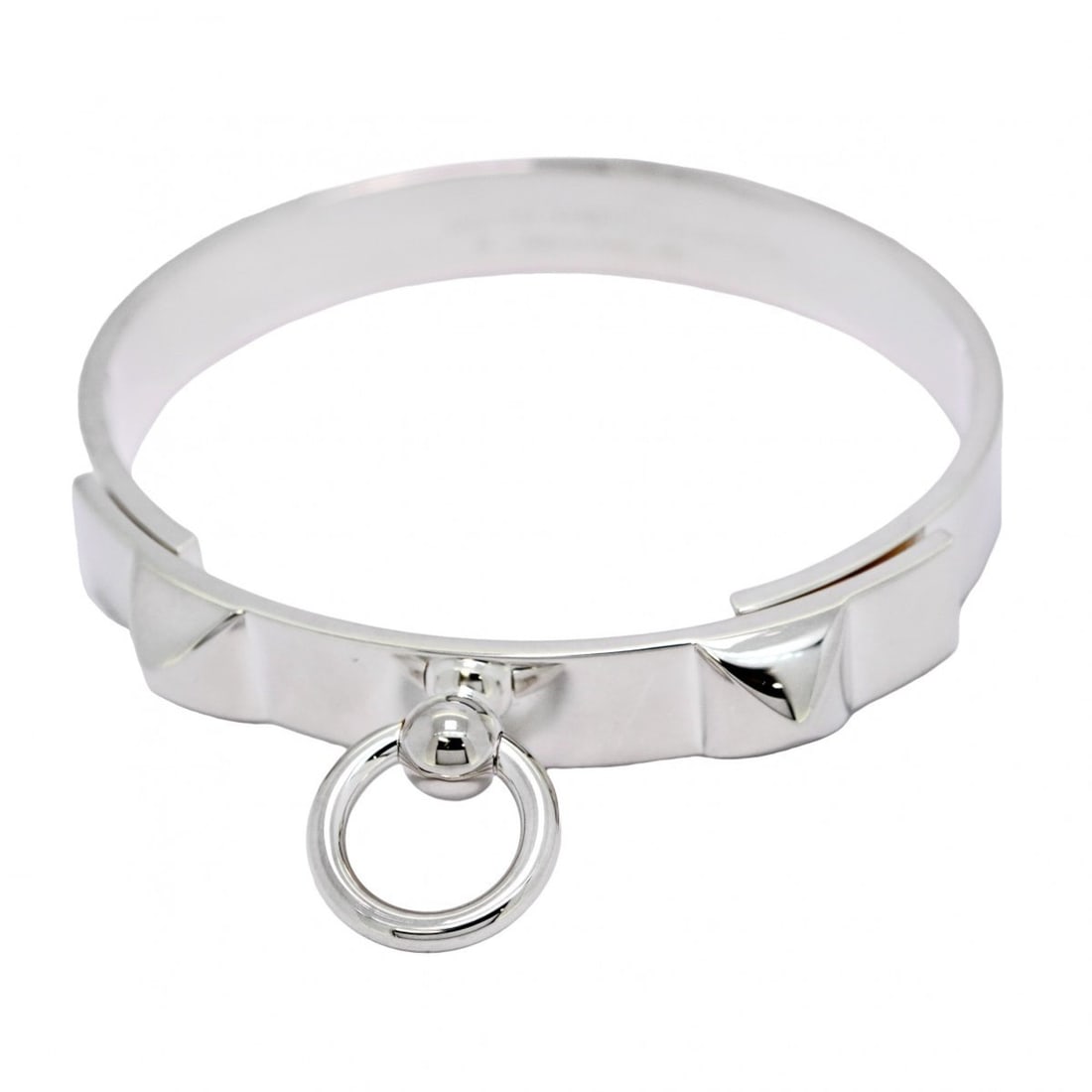 Hermes Collier de Chien PM Bangle, 925 Silver, Women's: --- Catalog ---Category: SizeLength: 15.5cm / 6.1''Category: DesignType: BangleGender: WomenMaterial: Silver 925Category: GeneralBrand: Hermes--- Item List ---Section: ConditionRanking: Rank A Used -