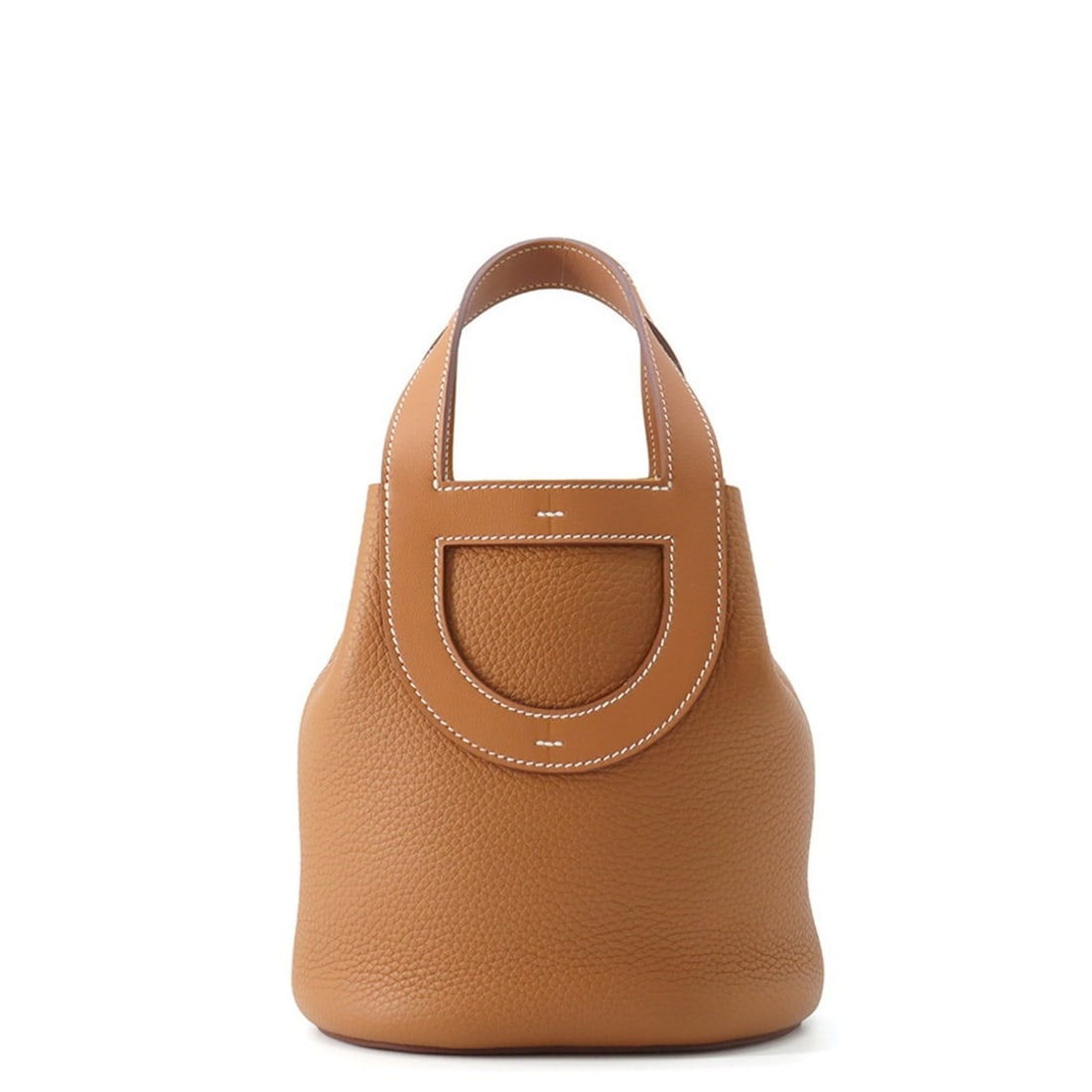 Hermes Hermès In the Loop handbag, 18k gold, Taurillon Clemence leather, Swift, K stamp: --- Catalog ---Category: SizeSize (HxWxD): 19cm x 18cm x 13cm / 7.48'' x 7.08'' x 5.11''Category: DesignType: HandbagColor: GoldGender: WomenMaterial: Taurillon clemence leather Category: GeneralBrand