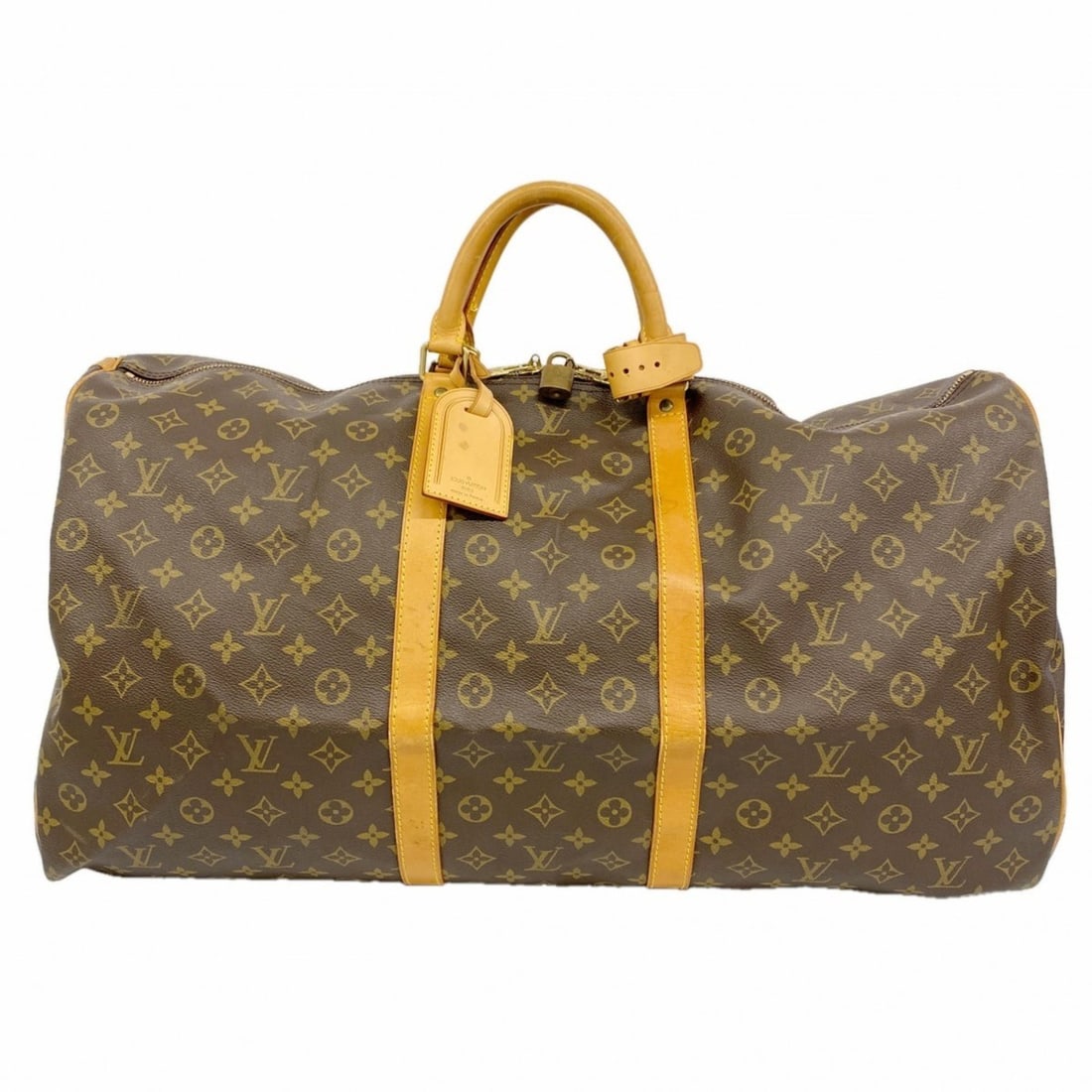 Louis Vuitton Monogram Keepall Bandouliere 60 Boston Bag M41412 Brown Men's/Women's (1 of 12)