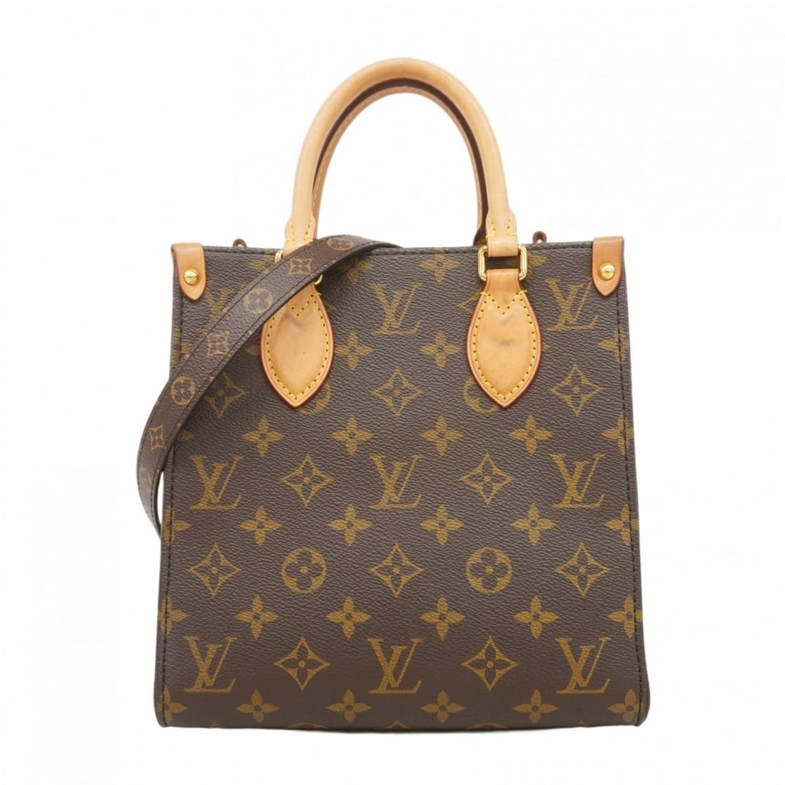 Louis Vuitton Monogram Sac Plat BB Handbag M45847 Brown 2-Way Bag for Women (1 of 16)