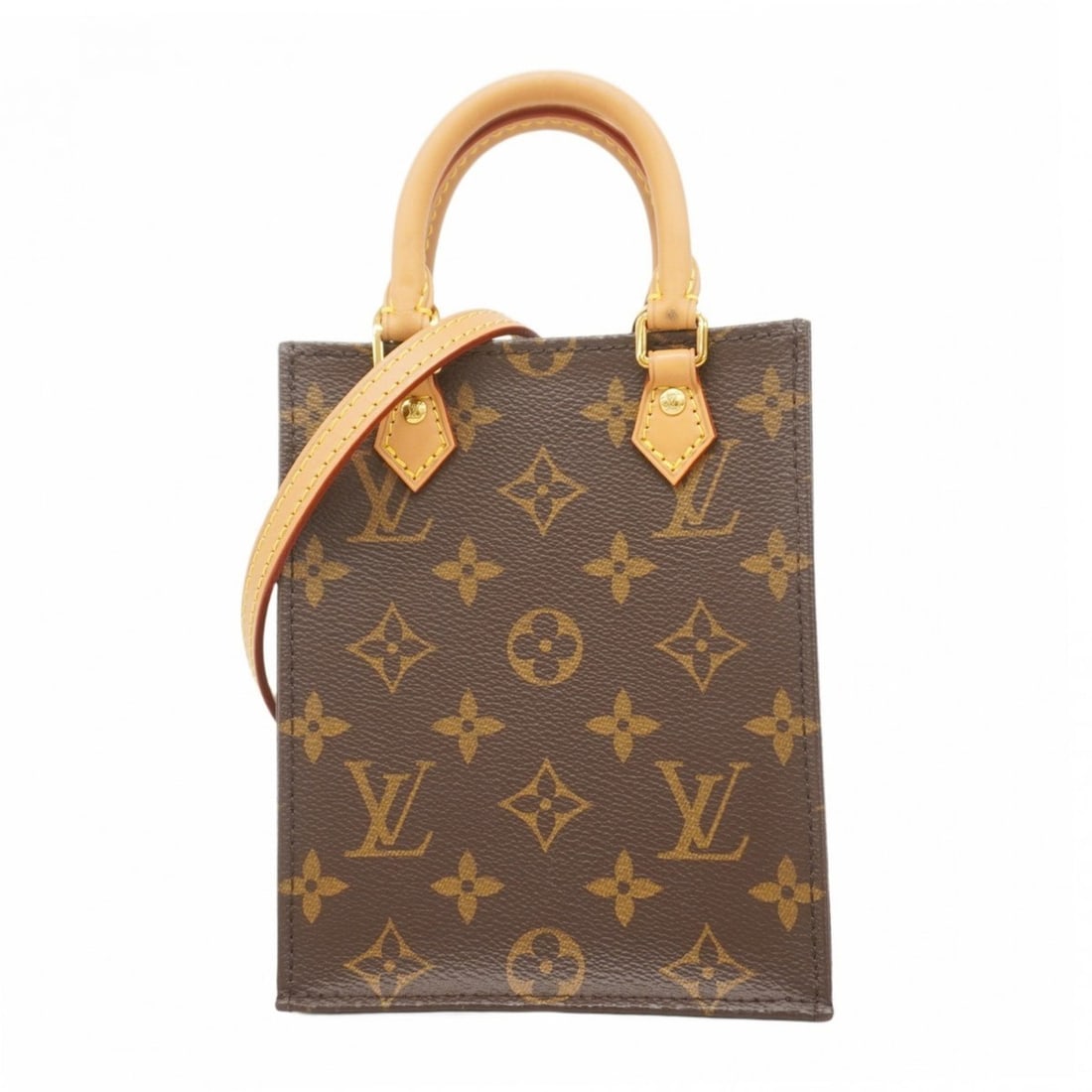 Louis Vuitton Monogram Petite Sac Plat handbag M69442 Brown 2-way bag for women (1 of 15)