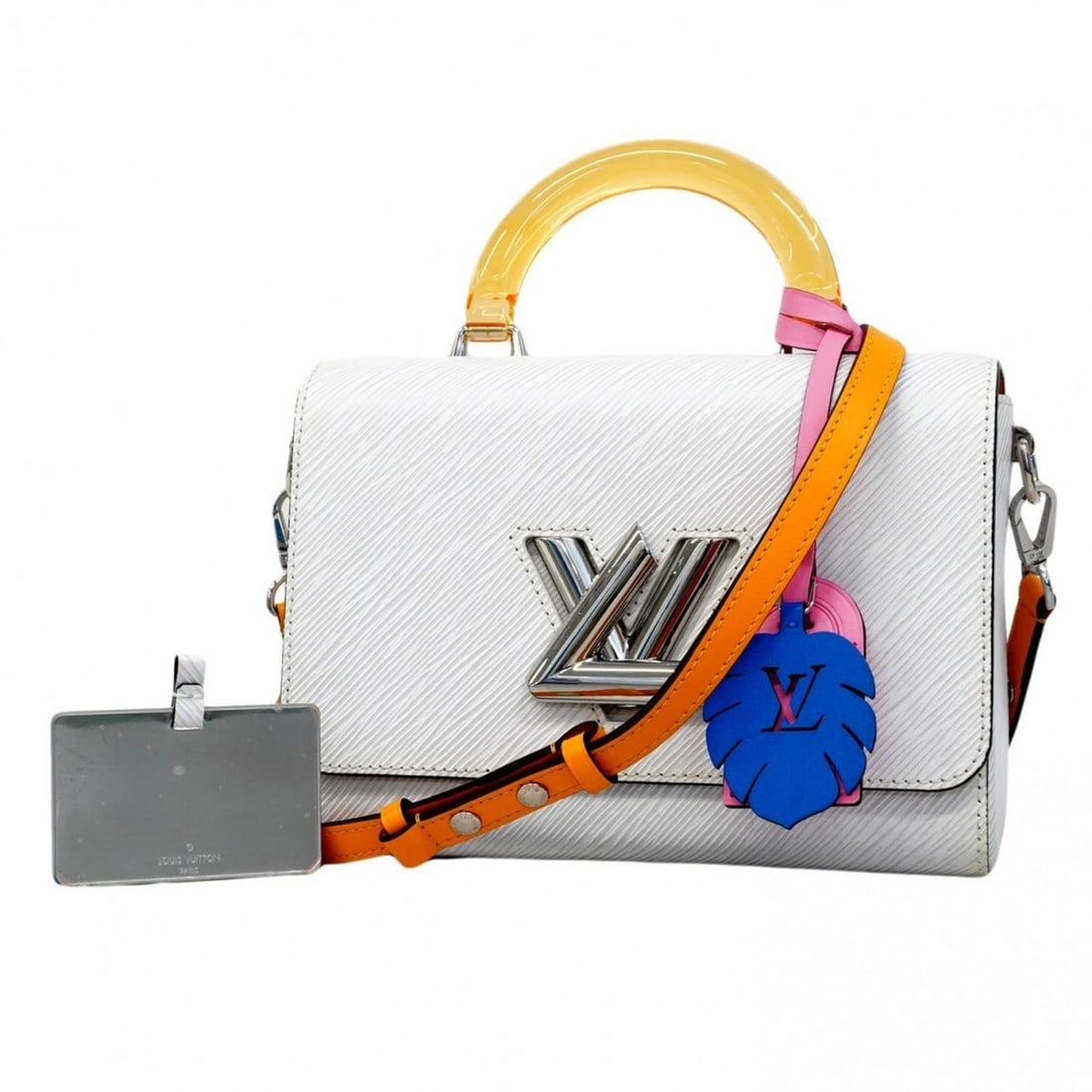 Louis Vuitton Epi Twist MM Handbag M56132 Blanc 2-Way Bag for Women: --- Catalog ---Category: SizeSize (HxWxD): 17cm x 23cm x 9cm / 6.69'' x 9.05'' x 3.54''Category: DesignType: HandbagColor: BlancGender: WomenCategory: GeneralMPN: M56132Brand: Louis Vuitton--- Item Li