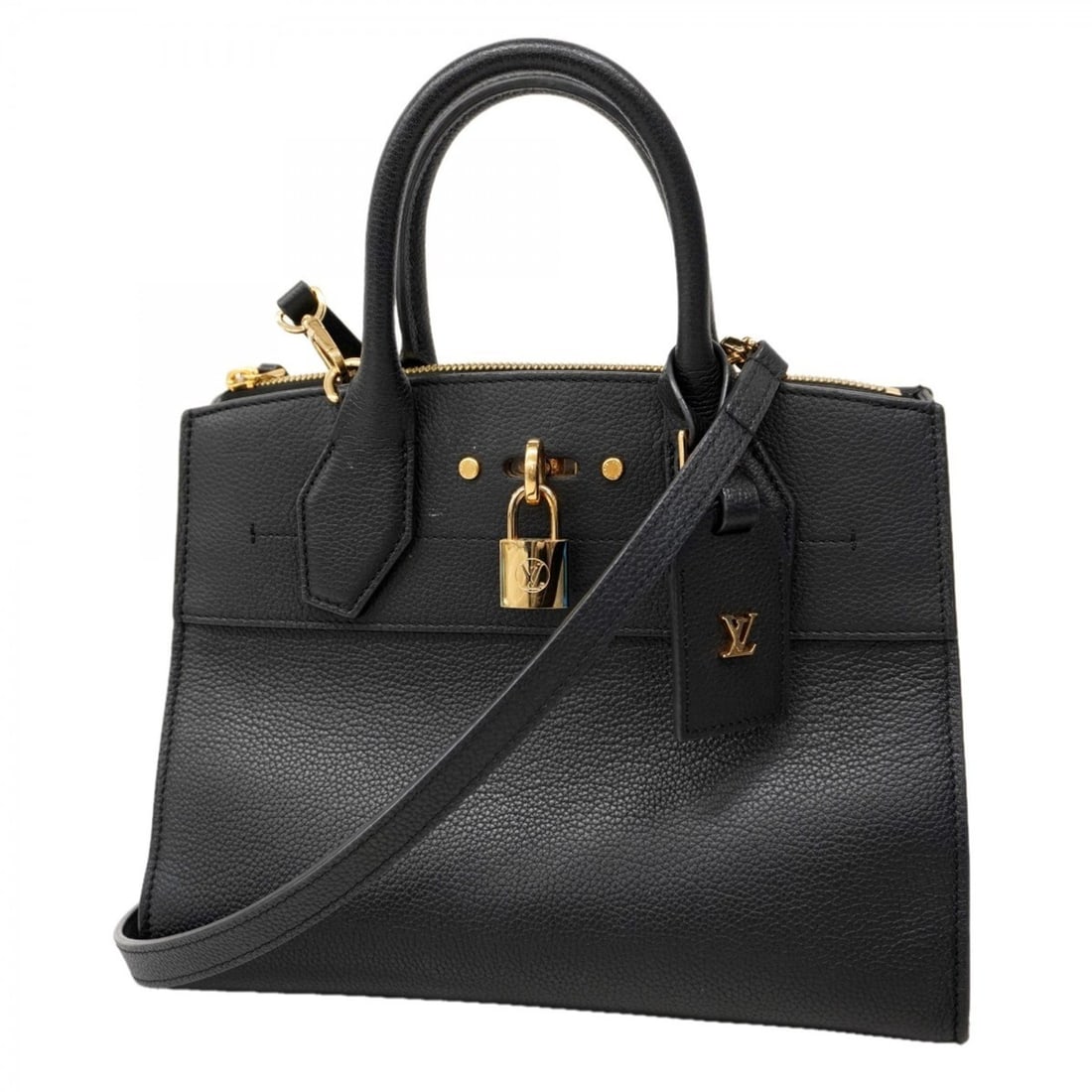 Louis Vuitton Taurillon City Steamer PM Handbag M53028 Noir 2-Way Bag for Women (1 of 13)