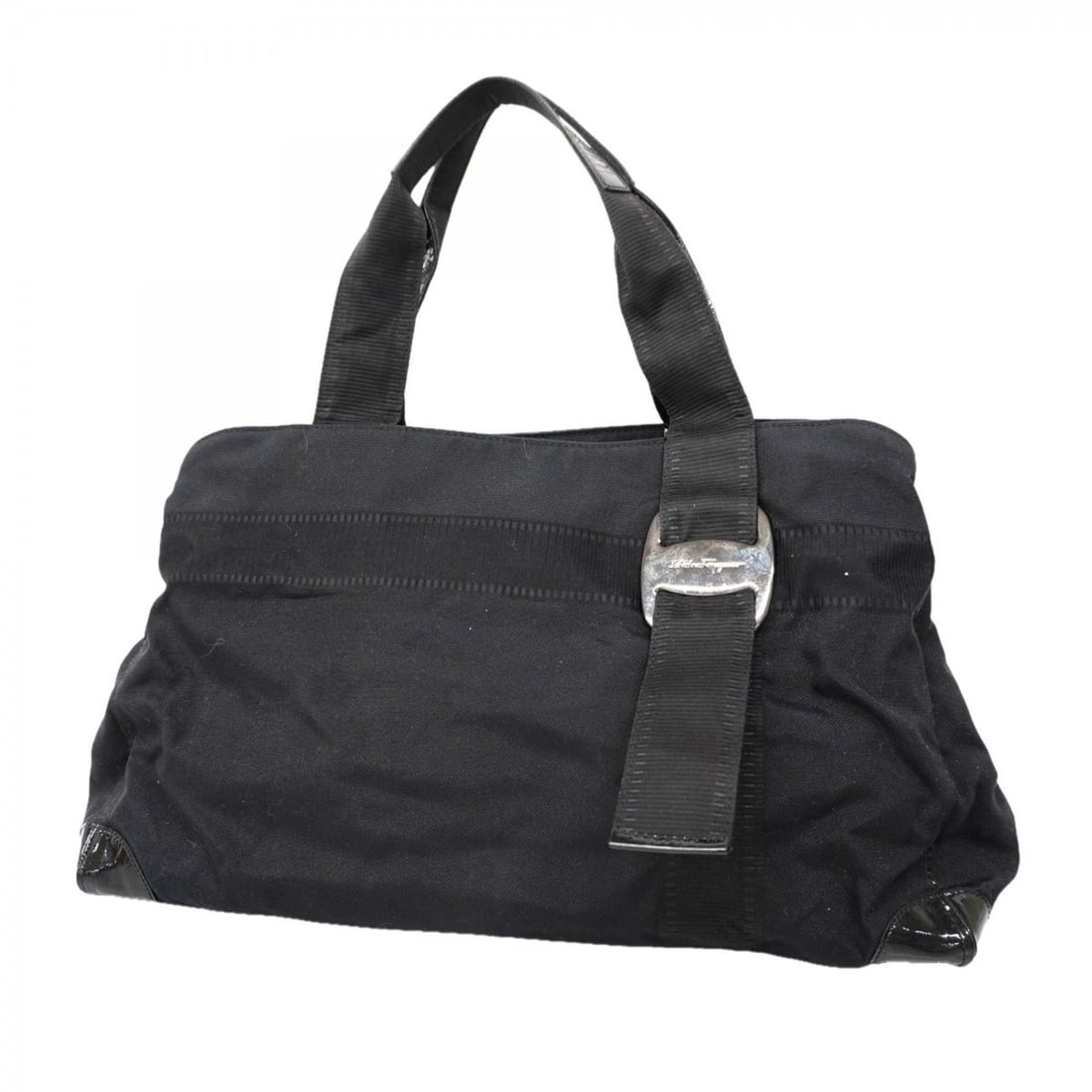 Salvatore Ferragamo Tote Bag Canvas Black Women's: --- Catalog ---Category: SizeSize (HxWxD): 27cm x 42cm x 13cm / 10.62'' x 16.53'' x 5.11''Category: DesignType: Tote bagColor: BlackGender: WomenMaterial: Canvas Hardware Color: SilverCategory: Genera