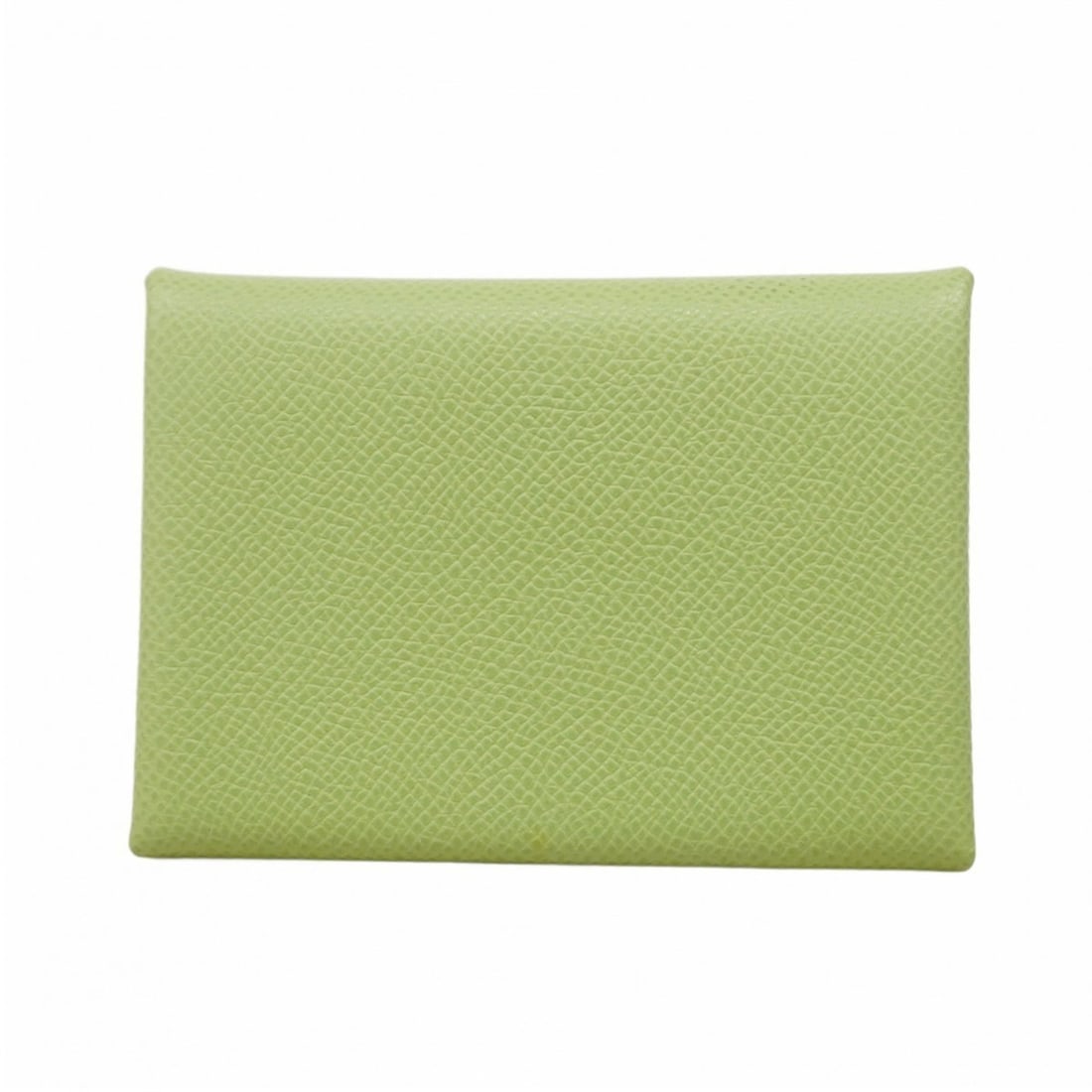 Hermes Hermès Calvi Duo Wallet/Coin Case, Epsom Leather, Vert Cricket, B Stamp, Women's (1 of 8)