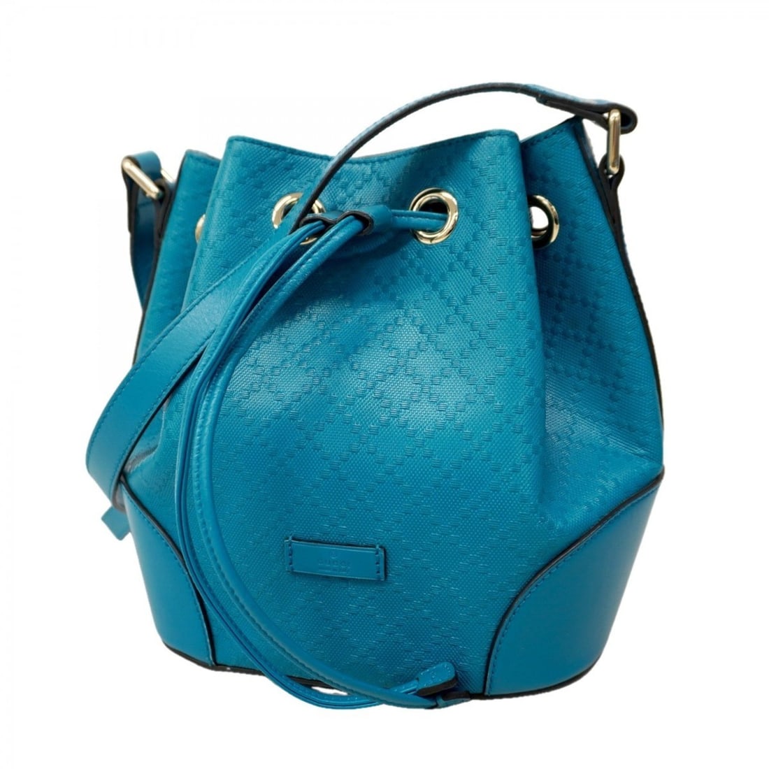 Gucci Diamante Shoulder Bag 354229 Leather Blue Champagne Women's (1 of 12)