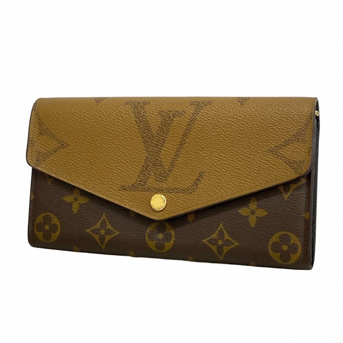 Louis Vuitton Monogram Giant Reverse Long Wallet, Portefeuille Sarah M80726, Brown, Women's (1 of 11)