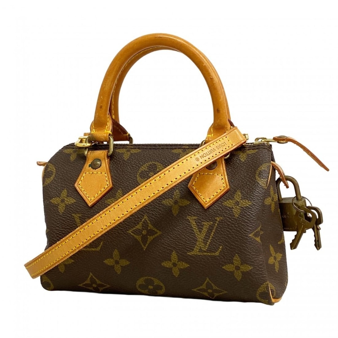 Louis Vuitton Monogram Mini Speedy Handbag M41534 Brown 2-Way Bag for Women (1 of 12)