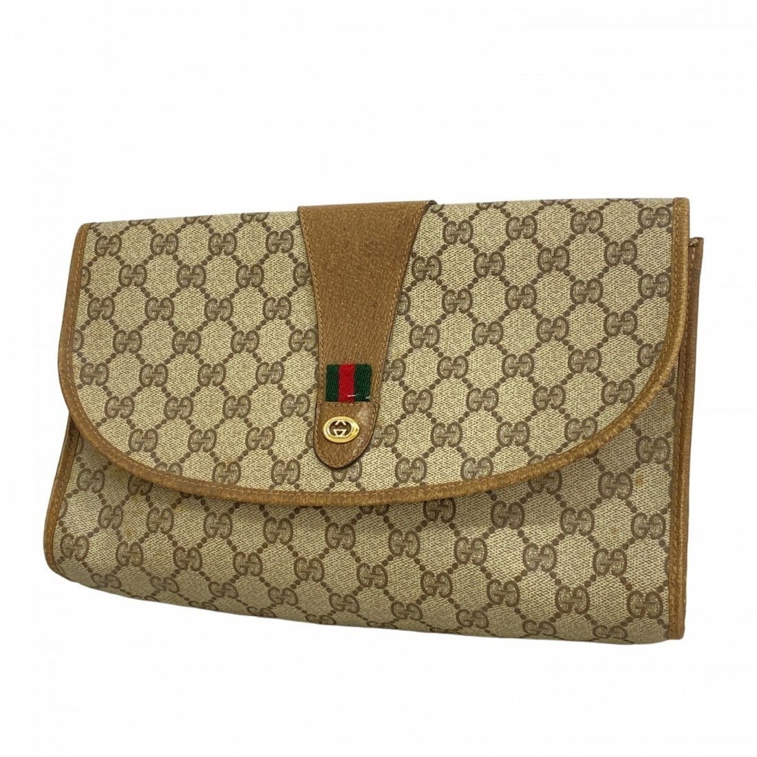 Gucci GG Supreme clutch bag 89 01 031 brown gold for men and women (1 of 20)
