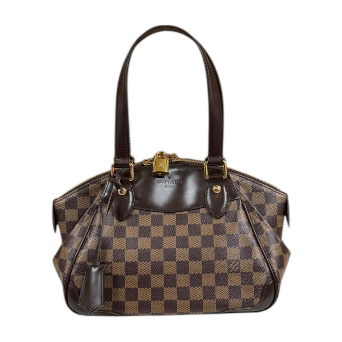 Pre-owned Louis Vuitton Verona PM Damier Canvas Handbag N41117 Brown Women's (1 of 11)