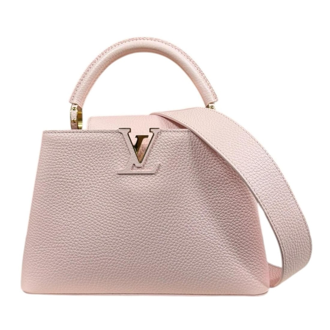 Pre-owned Louis Vuitton Capucines BB Shoulder Bag in Taurillon Leather (M22178) - Pink. Women's. (1 of 10)