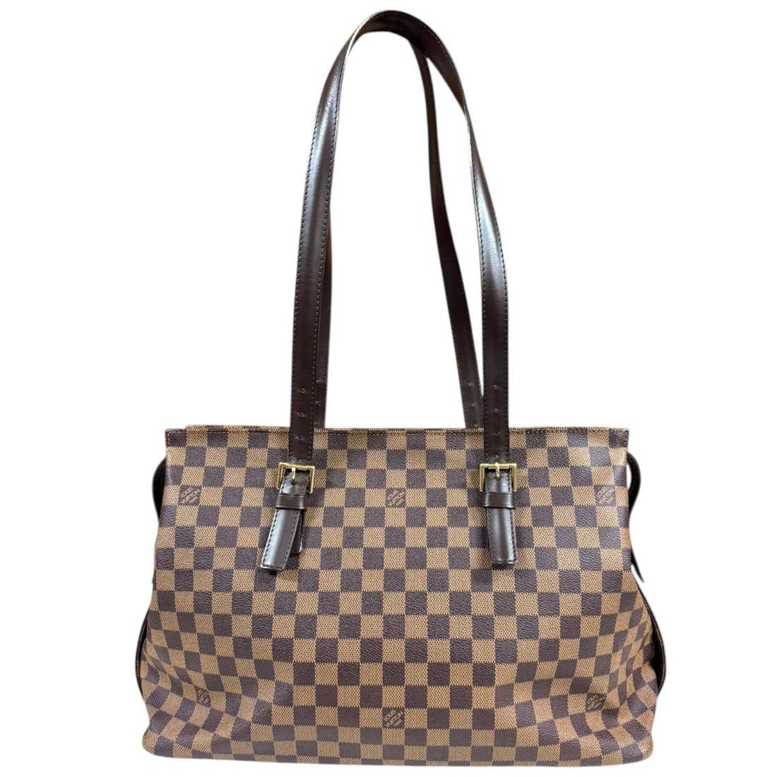Pre-owned Louis Vuitton Chelsea Damier Tote Bag, Canvas N51119, Brown, Women's: --- Catalog ---Category: SizeWeight: 900g / 1.98lb.Size (HxWxD): 26cm x 41cm x 14cm / 10.23'' x 16.14'' x 5.51''Strap Length: 65cm - 80cm / 25.59'' - 31.49''Category: DesignType: Tote bagColor: Brown,