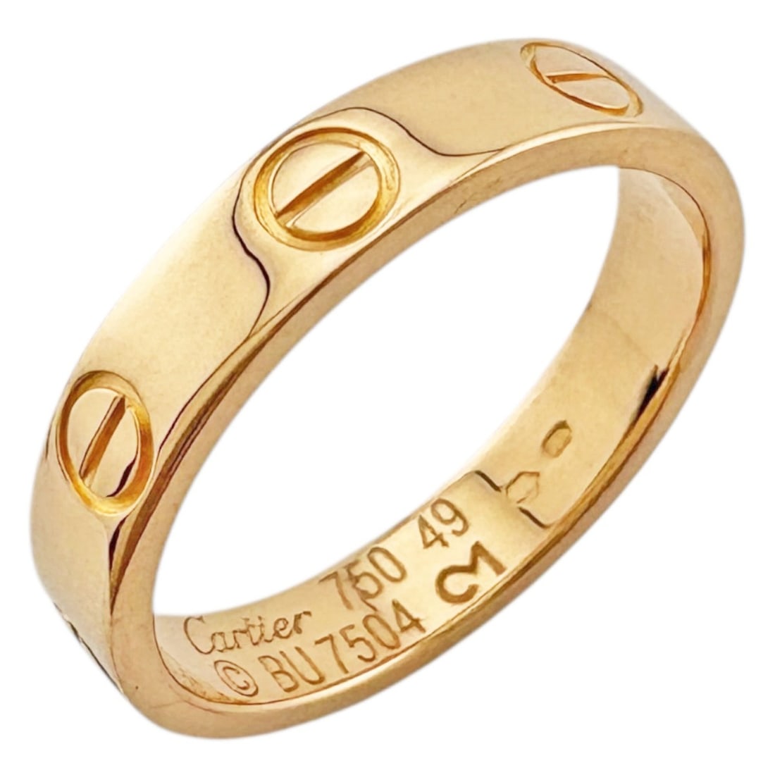 Cartier Mini Love Ring, size 9, 18k gold, women's, pre-owned (1 of 9)