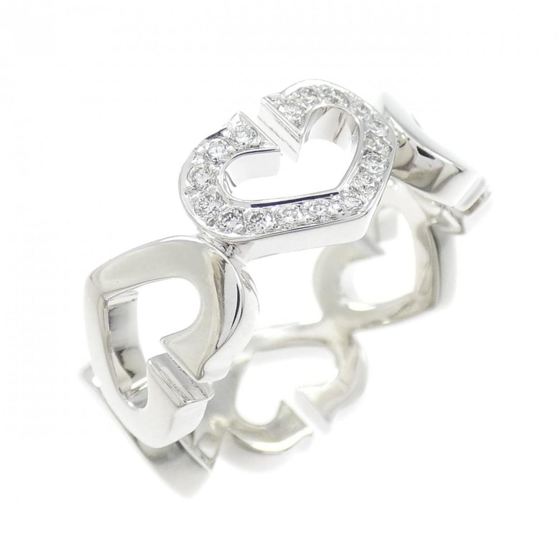 Cartier C Heart 1P Ring: --- Catalog ---Category: SizeUS Size: 5.5Brand Size: 50Category: DesignType: Band ringStone: DiamondGender: WomenMaterial: White gold (18K)Category: GeneralMPN: CRB4041500Brand: Cartier--- Item List