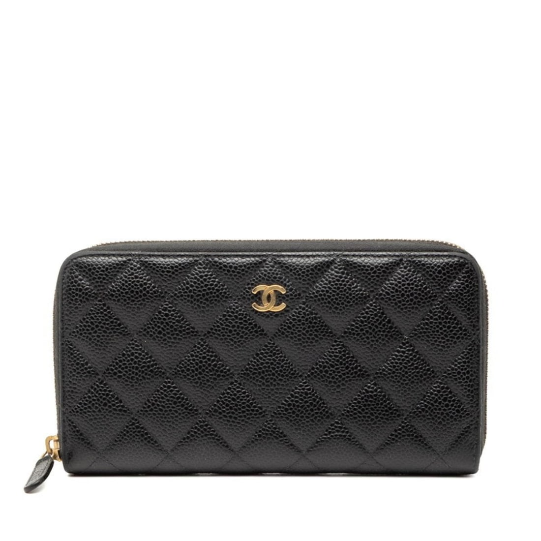 CHANEL Matelasse Coco Mark Long Wallet in Black Caviar Leather for Women (1 of 10)