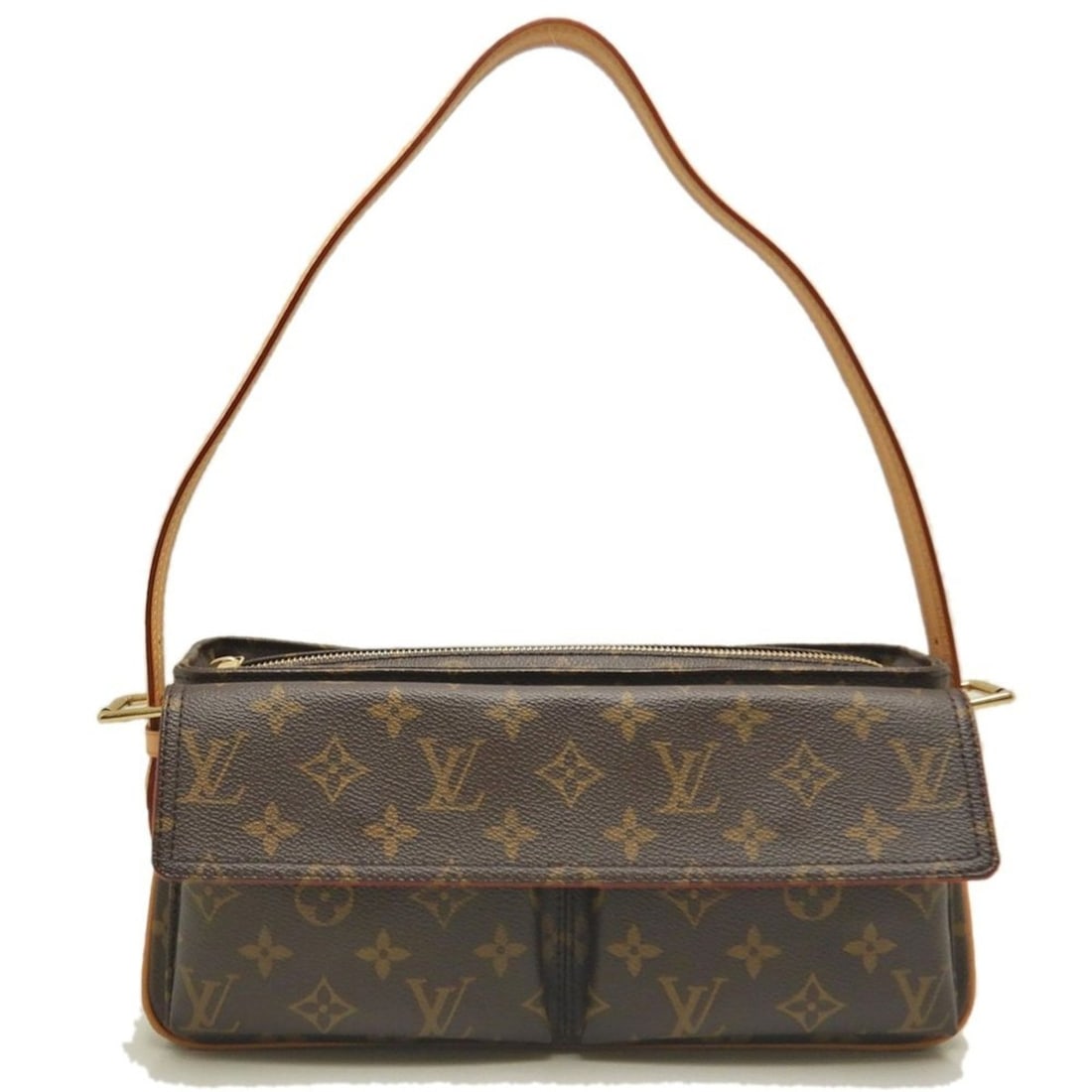 LOUIS VUITTON Monogram Viva Cite MM M51164 Shoulder Bag Brown Women's 253509 (1 of 10)