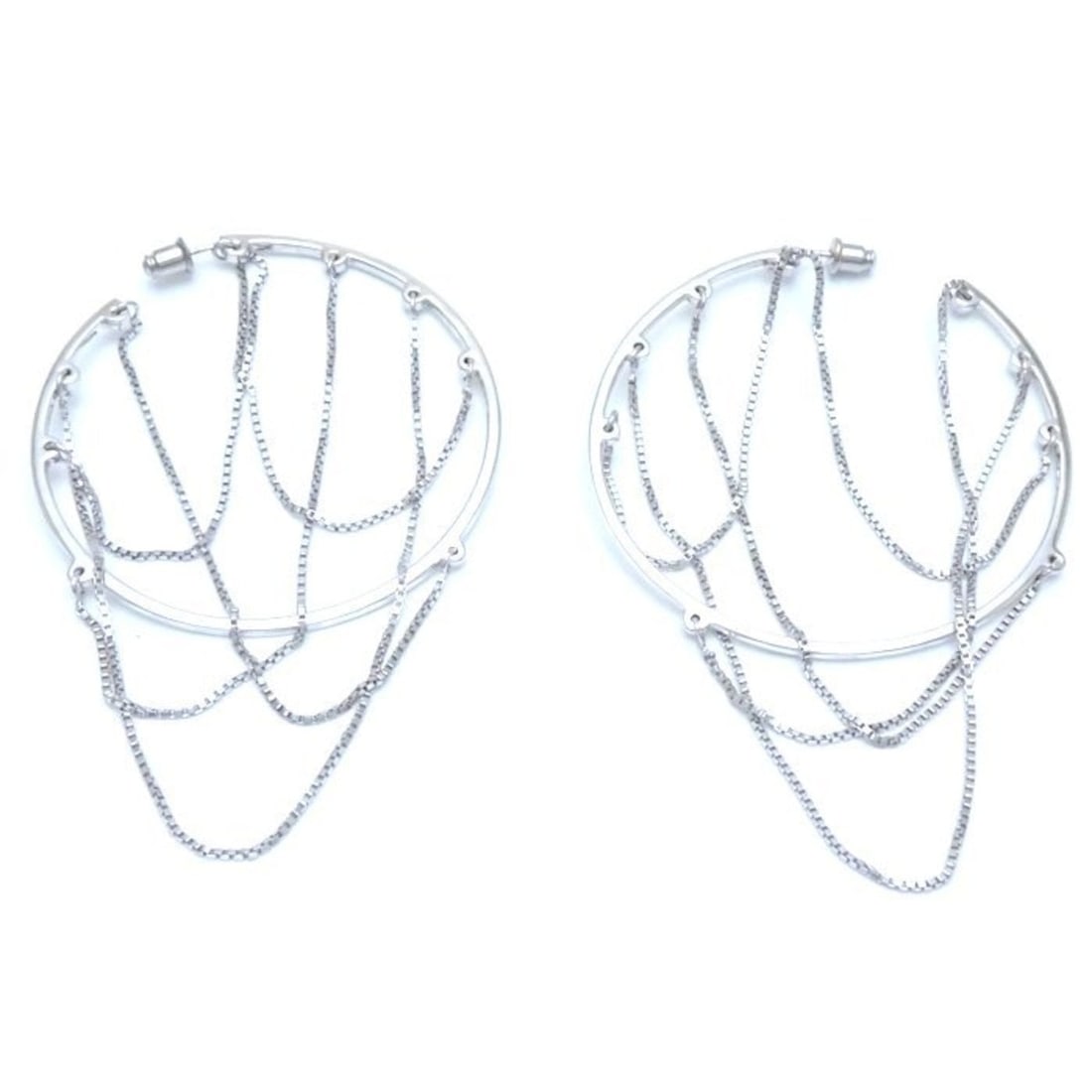 Christian Dior hoop chain earrings in 925 silver (292968) (1 of 8)