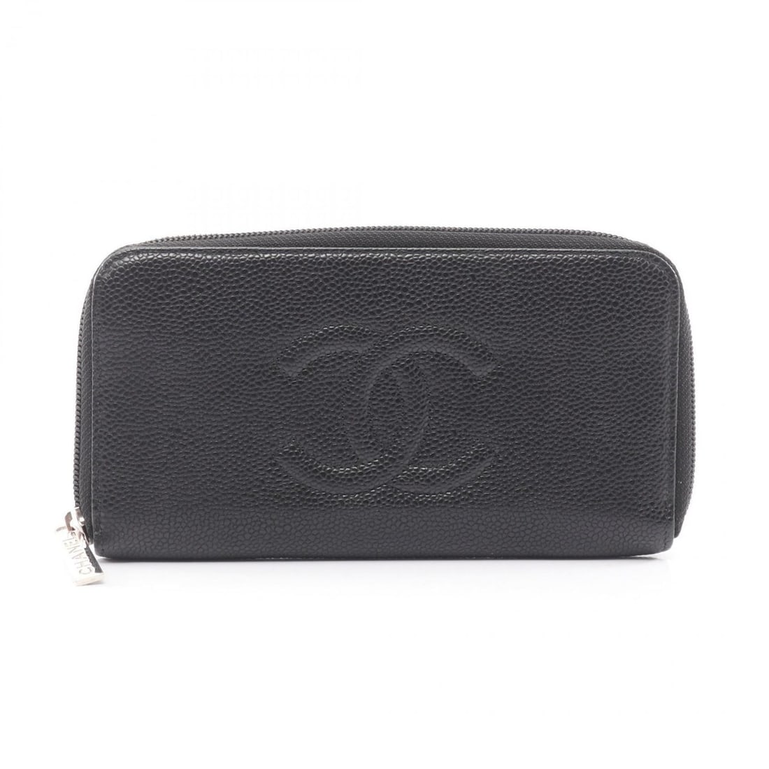 CHANEL Coco Mark Round Long Wallet in Calfskin Leather (Cowhide) for Women, Black (1 of 10)