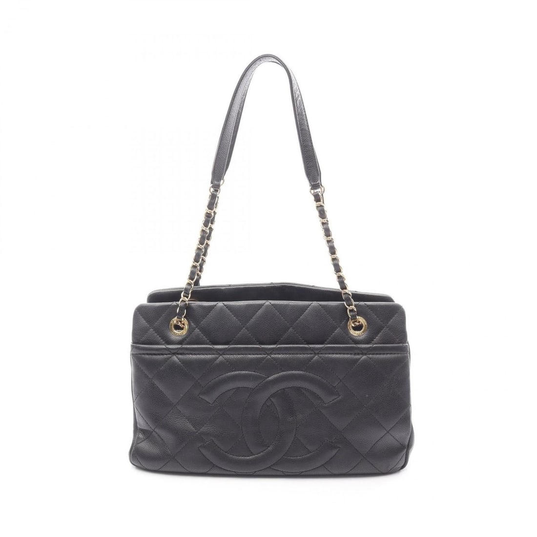 CHANEL Matelasse Deka Coco Mark Tote Bag in Grained Calfskin Leather, Black (1 of 15)