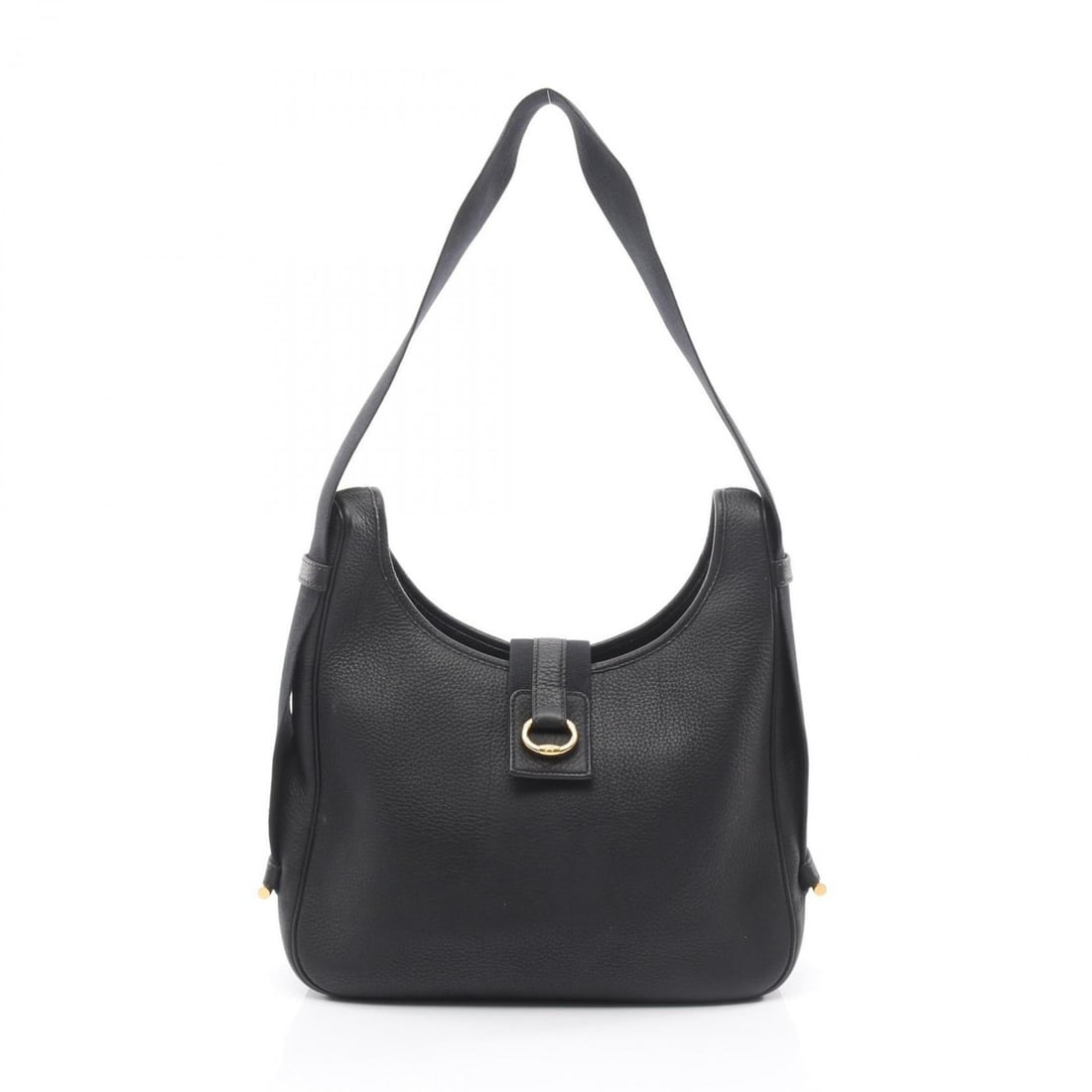 Hermes Hermès Saco Shoulder Bag in Taurillon Clemence Leather, Black (1 of 10)