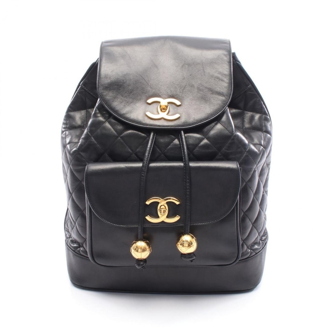 CHANEL Matelasse Backpack Bag in Lambskin Leather for Women, Black (1 of 11)